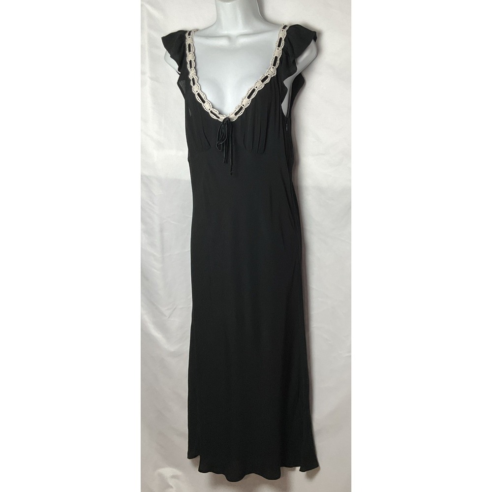 American Eagle Outfitter Women's ‎ Size M Black Boho Cottage Core Midi Dress NWT